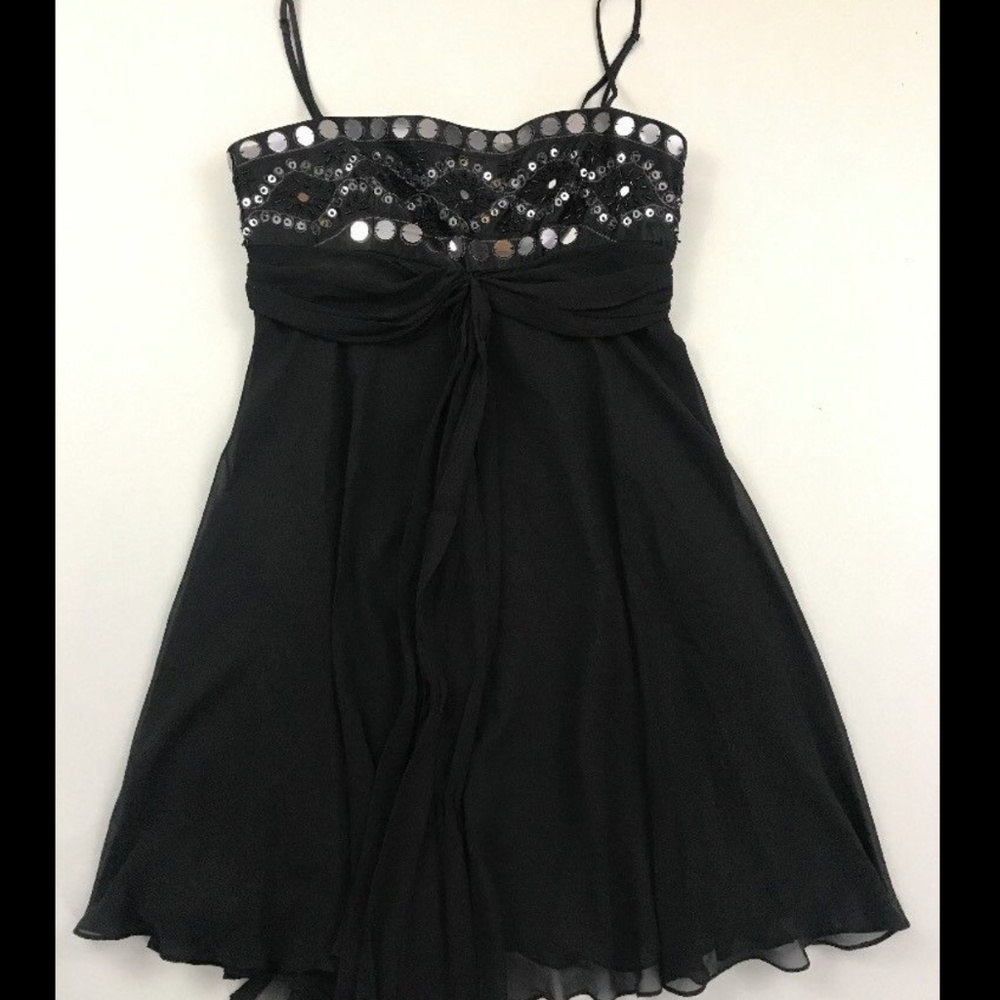 BCBG Maxazria Black Sleeveless Whitney Silk Dress